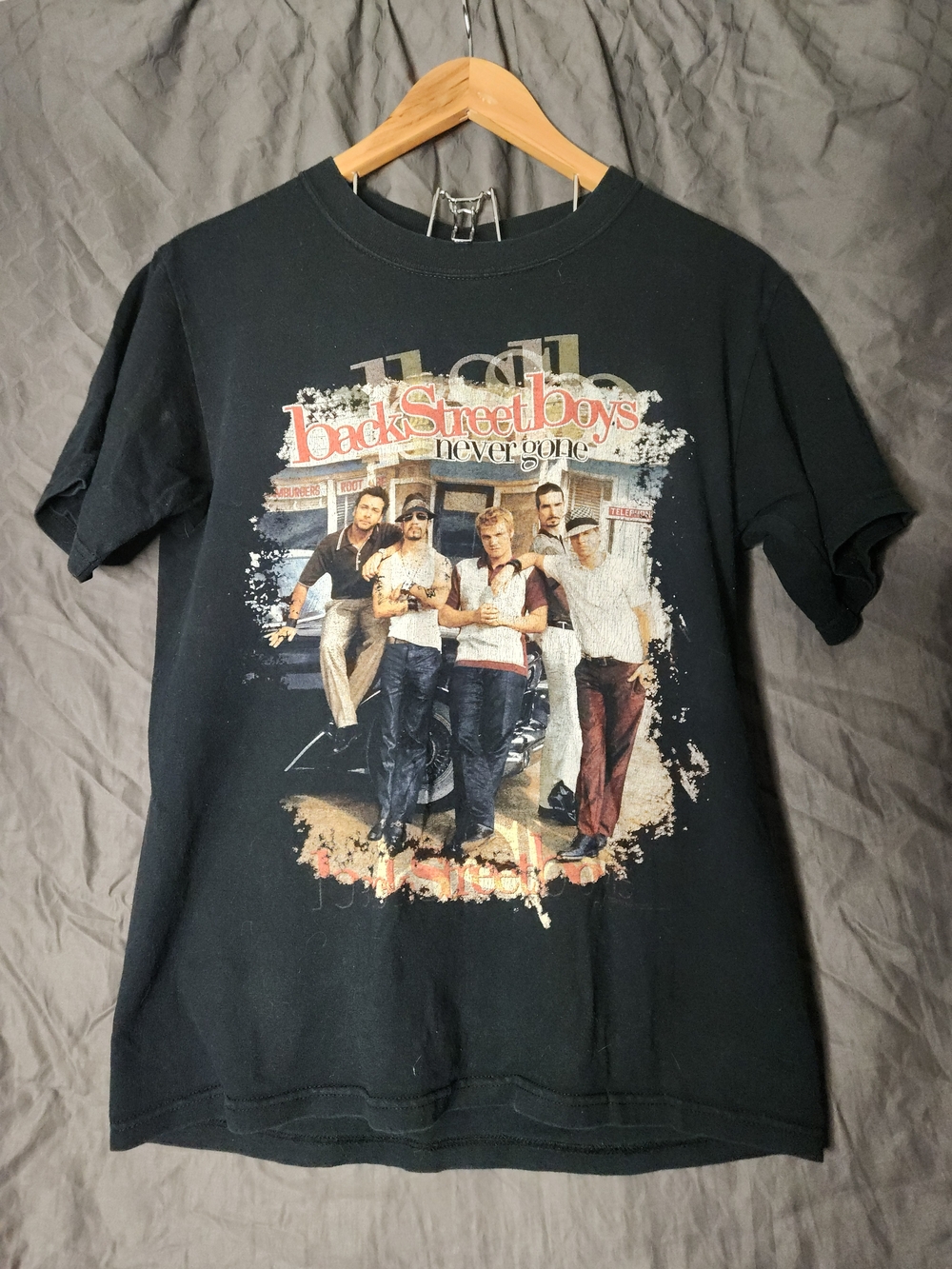 Backstreet Boys Never Gone Band Anvil Black Tee with Multicolor Band Graphic